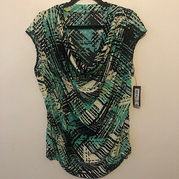 Worthington Tops - Worthington abstract print cowl neck top sz 2X NWT